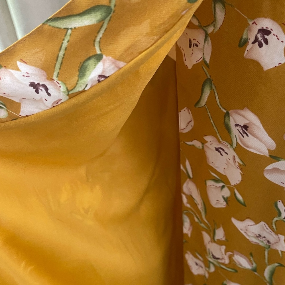 NEW Boohoo Yellow Maxi Wrap Dress with Ruffles - Picture 6 of 12